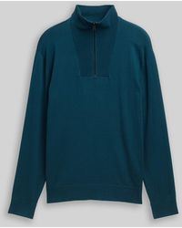 Tom Tailor - DENIM Troyer Strickpullover aus Baumwolle - Lyst