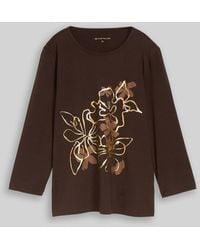 Tom Tailor - Slim Fit Langarmshirt mit Blumen-Print - Lyst