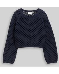 Tom Tailor - Mädchen Cropped Strickpullover mit Lochmuster - Lyst