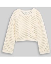 Tom Tailor - Mädchen Cropped Strickpullover mit Lochmuster - Lyst