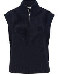 Damen Bekleidung Pullover und Strickwaren Ärmellose Pullover Marni Wolle Weste Aus Wolljacquard in Blau 