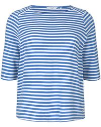Tom Tailor Plus - Gestreiftes Ottoman Sweatshirt - Blau