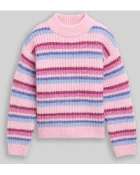 Tom Tailor - Mädchen Cropped Strickpullover mit Streifenmuster - Lyst