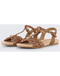 Tom Tailor - Flache Sandalen mit Animal-Print - Lyst