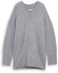 Tom Tailor - DENIM Longstyle Strickpullover mit V-Ausschnitt - Lyst