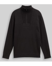 Tom Tailor - DENIM Troyer Strickpullover aus Baumwolle - Lyst