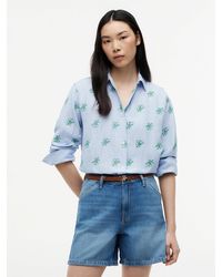 Tommy Hilfiger - Logo Embroidery Linen Blend Shirt - Lyst