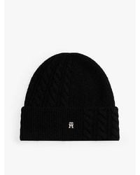 Tommy Hilfiger - Chic Fluffy Beanie Met Wol - Lyst