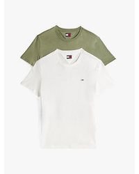 Tommy Hilfiger - Set Van 2 Extra Slim Fit T-Shirts Met Vlag - Lyst