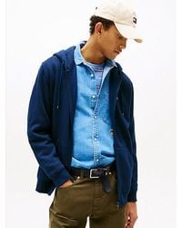Tommy Hilfiger - Hoodie Van Geborsteld Fleece Met Rits - Lyst