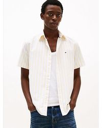 Tommy Hilfiger - Regular Fit Poplin Overhemd Met Korte Mouwen - Lyst