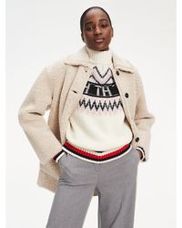 Tommy Hilfiger Shearling Jas - Wit