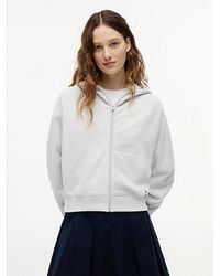 Tommy Hilfiger - Tommy Jeans Boxy Sueded Terry Zip Thru Hoody - Lyst