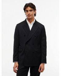 Tommy Hilfiger - Pure Wool Twill Double Breasted Blazer - Lyst