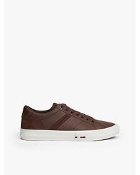Tommy Hilfiger - Leren Sneaker Met Gemengde Texturen - Lyst