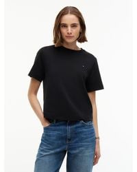 Tommy Hilfiger - Interlock Knit Boxy Crew Neck T-Shirt - Lyst