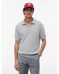 Tommy Hilfiger - Regular Fit Textured Knit Zip Polo Shirt - Lyst