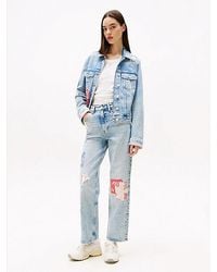Tommy Hilfiger - Vaqueros Patchwork Rectos Y Ajustados De Talle Alto - Lyst