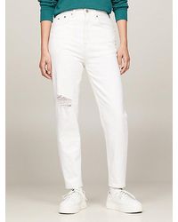 Tommy Hilfiger - Ultra High Rise Witte Tapered Mom Jeans - Lyst