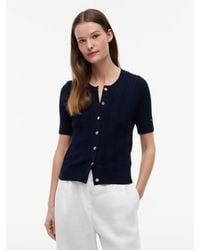 Tommy Hilfiger - Pointelle-Tone Button Short Sleeve Cardigan - Lyst