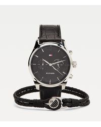 Coffret-cadeau avec montre-bracelet et bracelet Cuir Tommy Hilfiger pour  homme en coloris Noir - Lyst