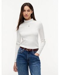 Tommy Hilfiger - Mock Neck Long Sleeve Top - Lyst