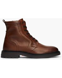 Tommy Hilfiger - Lightweight Leather Lace-up Mid Boots - Lyst