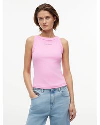 Tommy Hilfiger - Logo Ribbed Slim Tank Top - Lyst