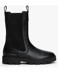 Tommy Hilfiger - Bottines Chelsea Mi-Mollet À Semelle Crantée - Lyst