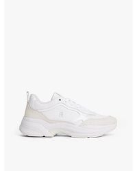 Tommy Hilfiger - Chunky Sneaker Van Leer Met Lakdetails - Lyst