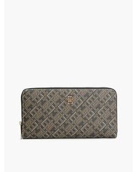 Tommy Hilfiger - Hilfiger Icon Print Zip Around Wallet - Lyst