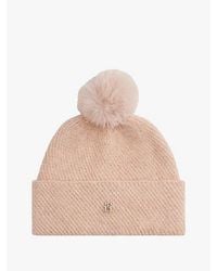 Tommy Hilfiger - Chic Metallic-Beanie Mit Bommel - Lyst