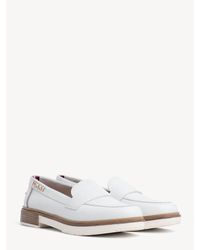 Tommy Hilfiger Casual Leren Instapper - Wit