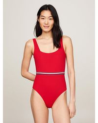 Tommy Hilfiger - Global Stripe Square Neck One-piece Swimsuit - Lyst