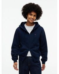 Tommy Hilfiger - Tommy Jeans Flag Embroidery Fleece Zip Thru Hoody - Lyst
