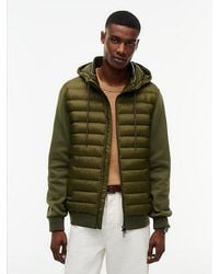 Tommy Hilfiger - Mixed Texture Zip Thru Hooded Sweatshirt - Lyst