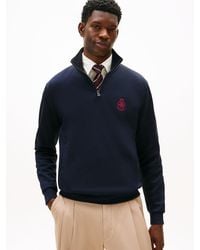 Tommy Hilfiger - Pull Zippé À Col Cheminée Et Blason Th Brodé - Lyst