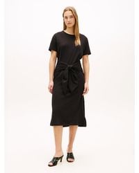 Tommy Hilfiger - Textured Knot Relaxed Midi T-Shirt Dress - Lyst