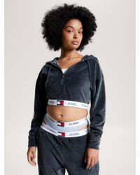 Tommy Hilfiger - Heritage Velour Cropped Lounge Hoody - Lyst