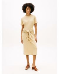 Tommy Hilfiger - Textured Knot Relaxed Midi T-Shirt Dress - Lyst
