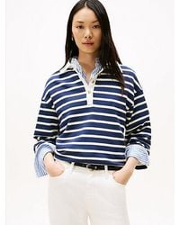 Tommy Hilfiger - Relaxed Fit Rugby-Sweatshirt Mit Knöpfen - Lyst