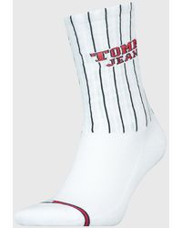 Tommy Hilfiger - 1-pack Ribbed Logo Stripe Socks - Lyst
