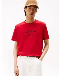 Tommy Hilfiger - T-Shirt Met Ronde Hals En Logo-Graphic - Lyst