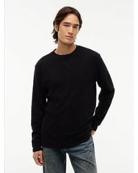 Tommy Hilfiger - Tommy Jeans Logo Waffle Knit Long Sleeve T-Shirt - Lyst