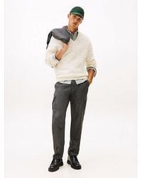 Tommy Hilfiger - Smart Casual Tapered Cargobroek Met Visgraatweving - Lyst