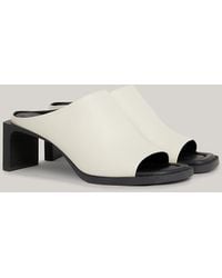 Tommy Hilfiger - Leather Block Heel Mules - Lyst