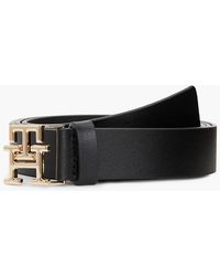 Tommy Hilfiger - Th Monogram Leather Plaque Buckle Belt - Lyst