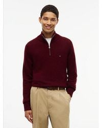 Tommy Hilfiger - Pure Lambswool Quarter Zip Jumper - Lyst