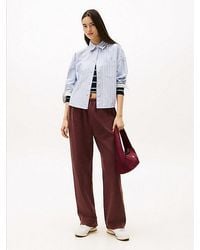 Tommy Hilfiger - Logo Embroidery Wide Leg Washed Joggers - Lyst