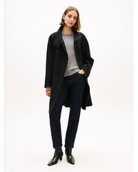 Tommy Hilfiger - Wool Blend Funnel Neck Relaxed Coat - Lyst